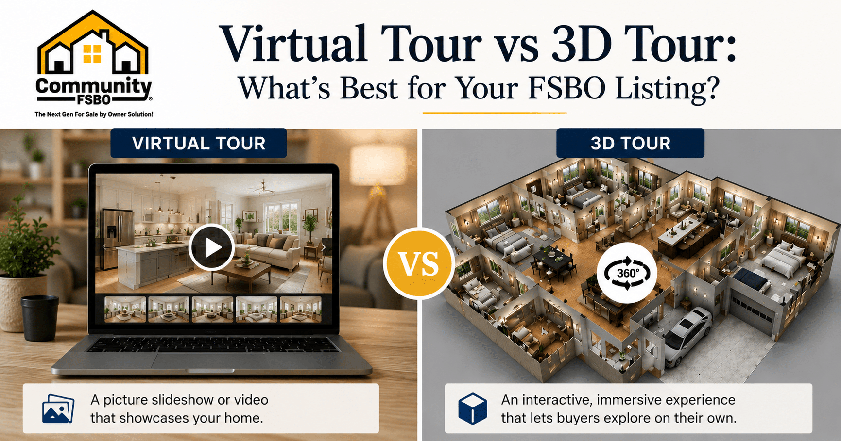 Featured image for “Virtual Tour vs 3D Tour: What’s Best for Your FSBO Listing?”